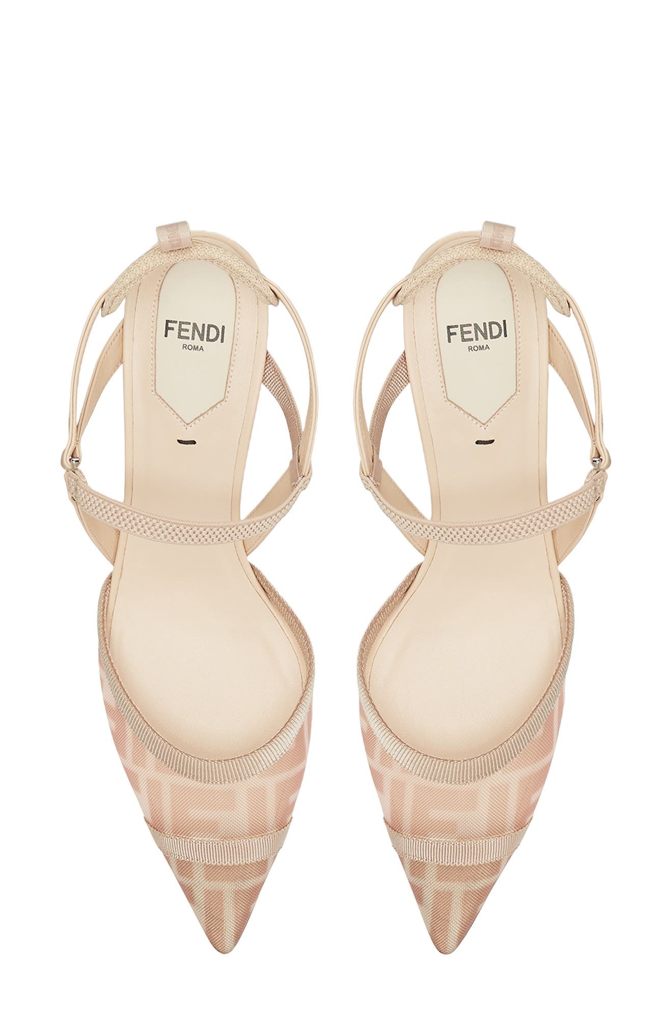 Fendi Colibrì Lite Pointed Toe Slingback Pump in F1R8N Rose Ros/almond/carn at Nordstrom - 3