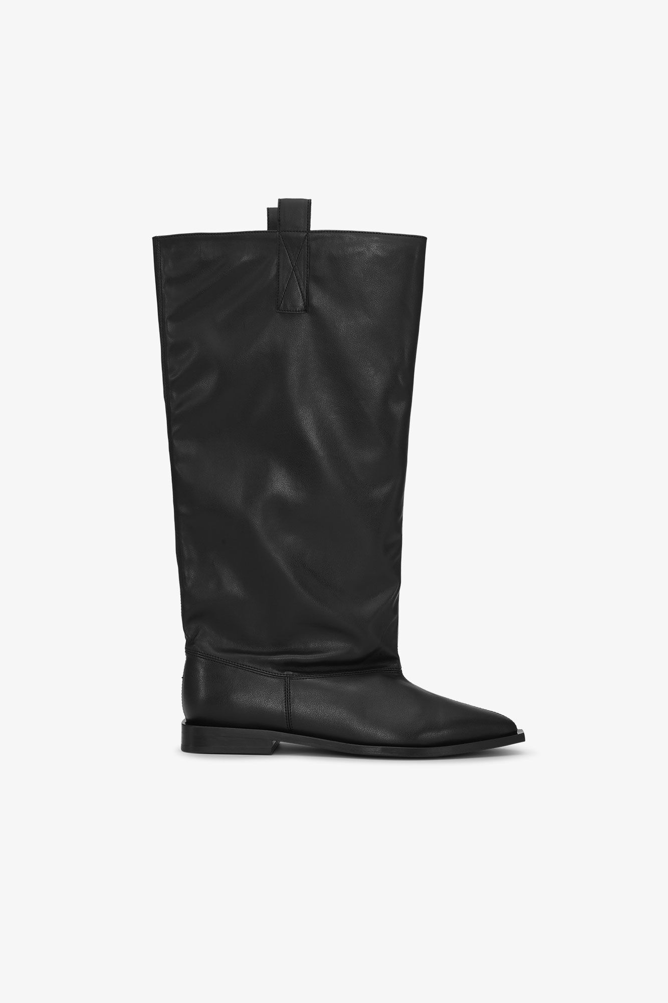 BLACK WESTERN LOOSE FLAT TUBULAR BOOTS - 1