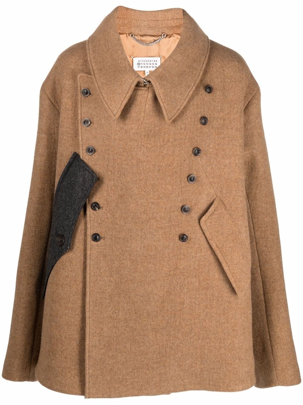 oversize double-breasted wool coat - 1