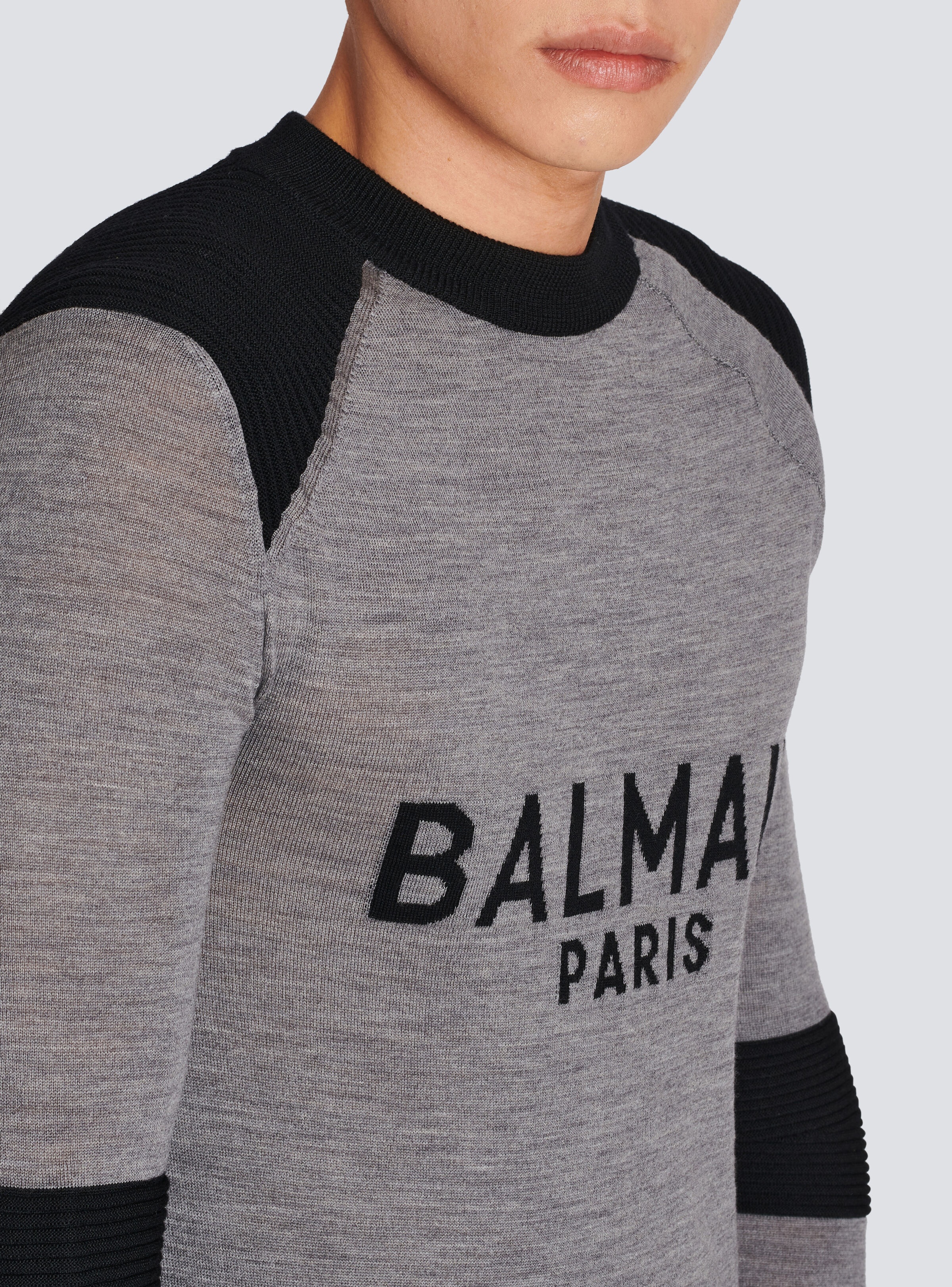 Wool jumper with Balmain Paris logo - 6