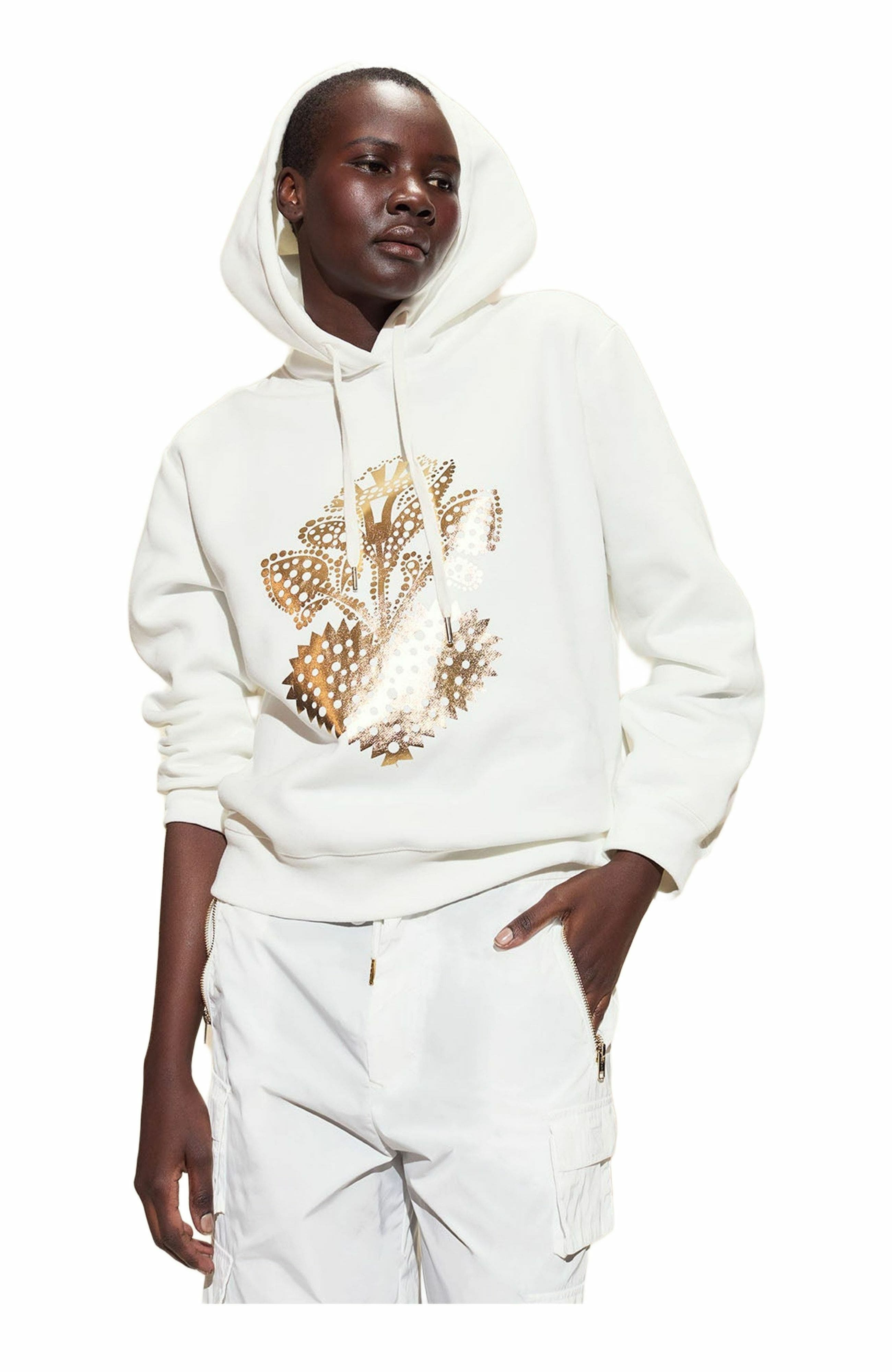 Cynthia Rowley Heart of Gold Hoodie in White at Nordstrom - 4