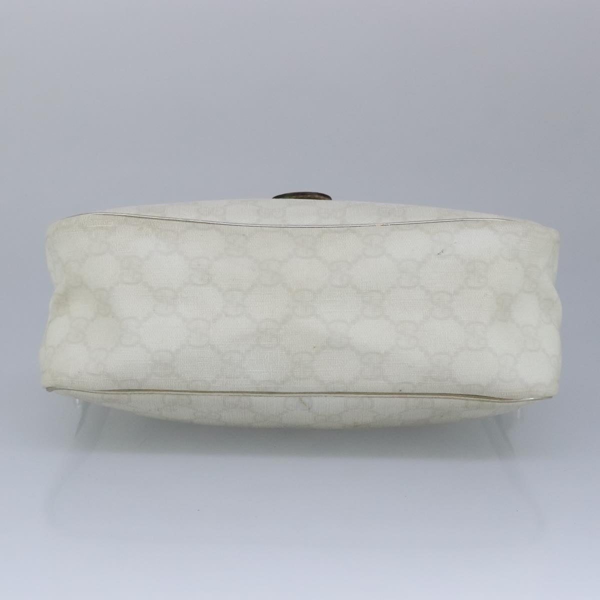 GUCCI GG Supreme Hand Bag Pvc Leather White Gold - 5