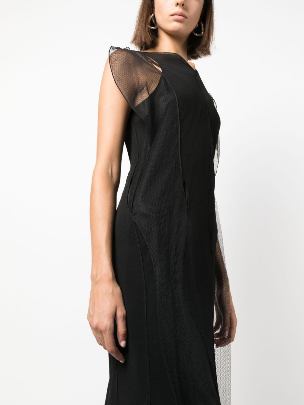 semi-sheer sleeveless maxi dress - 5
