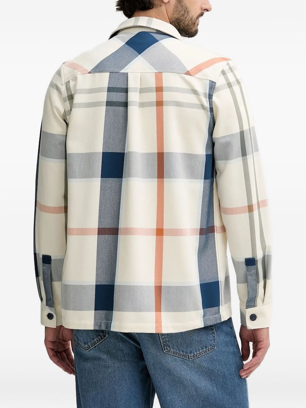 checked zip-front shirt - 2