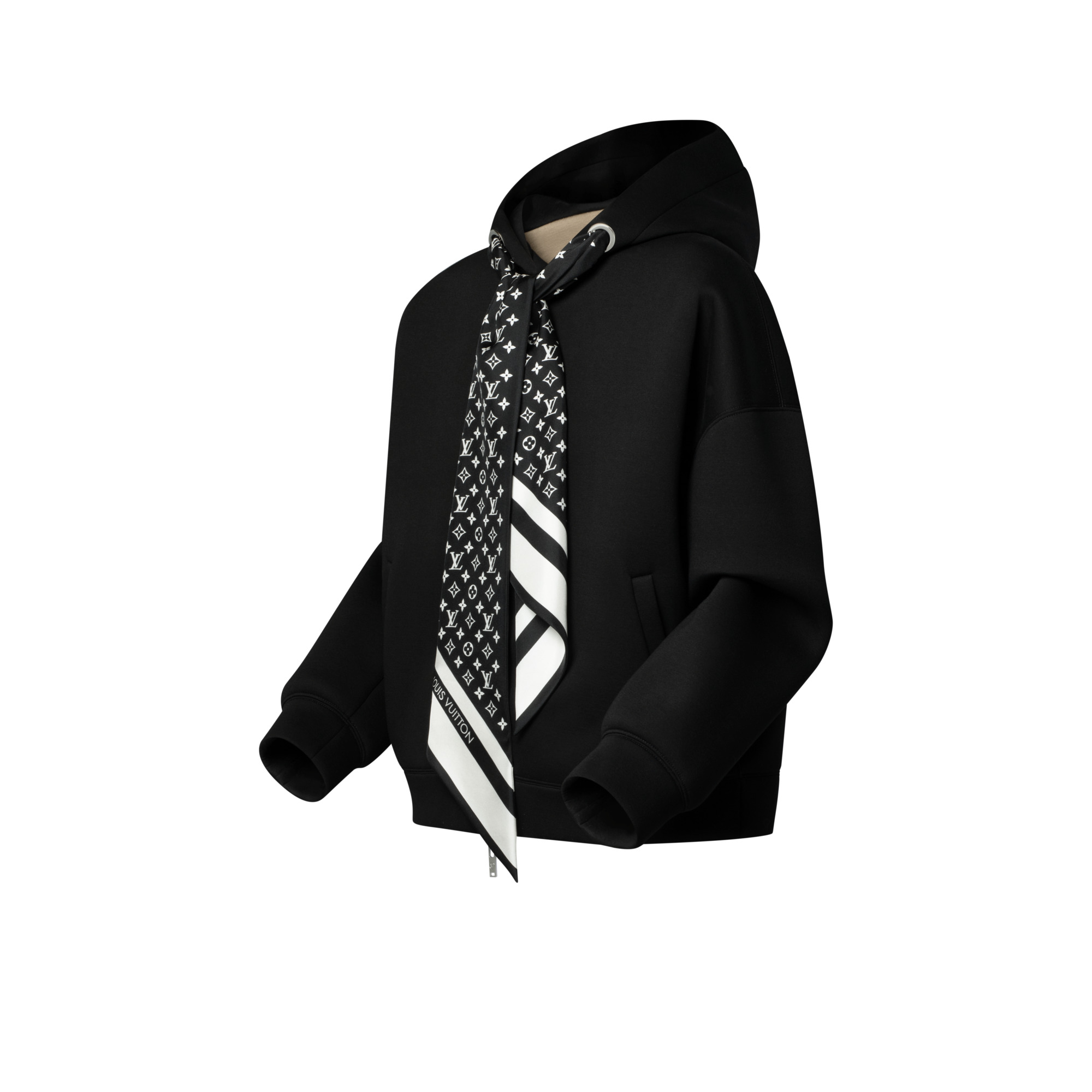 Monogram Scarf Zip-Up Hoodie - 2