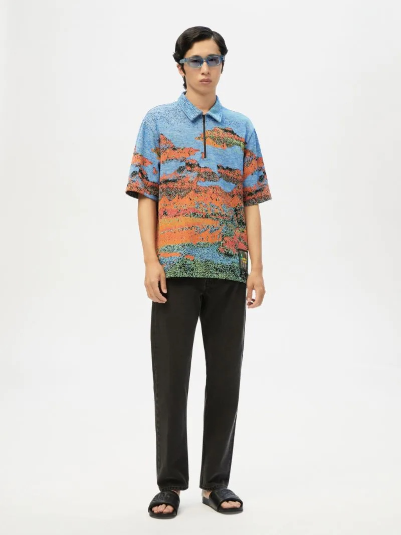 JACQUARD HALF ZIP POLO - 2