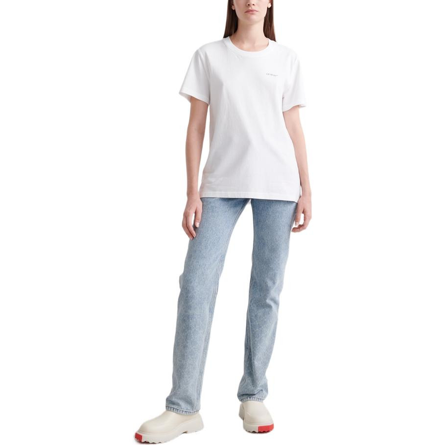 (WMNS) Off-White Floral Arrow Short Sleeve T-Shirt 'White' OWAA089S22JER0050184 - 2