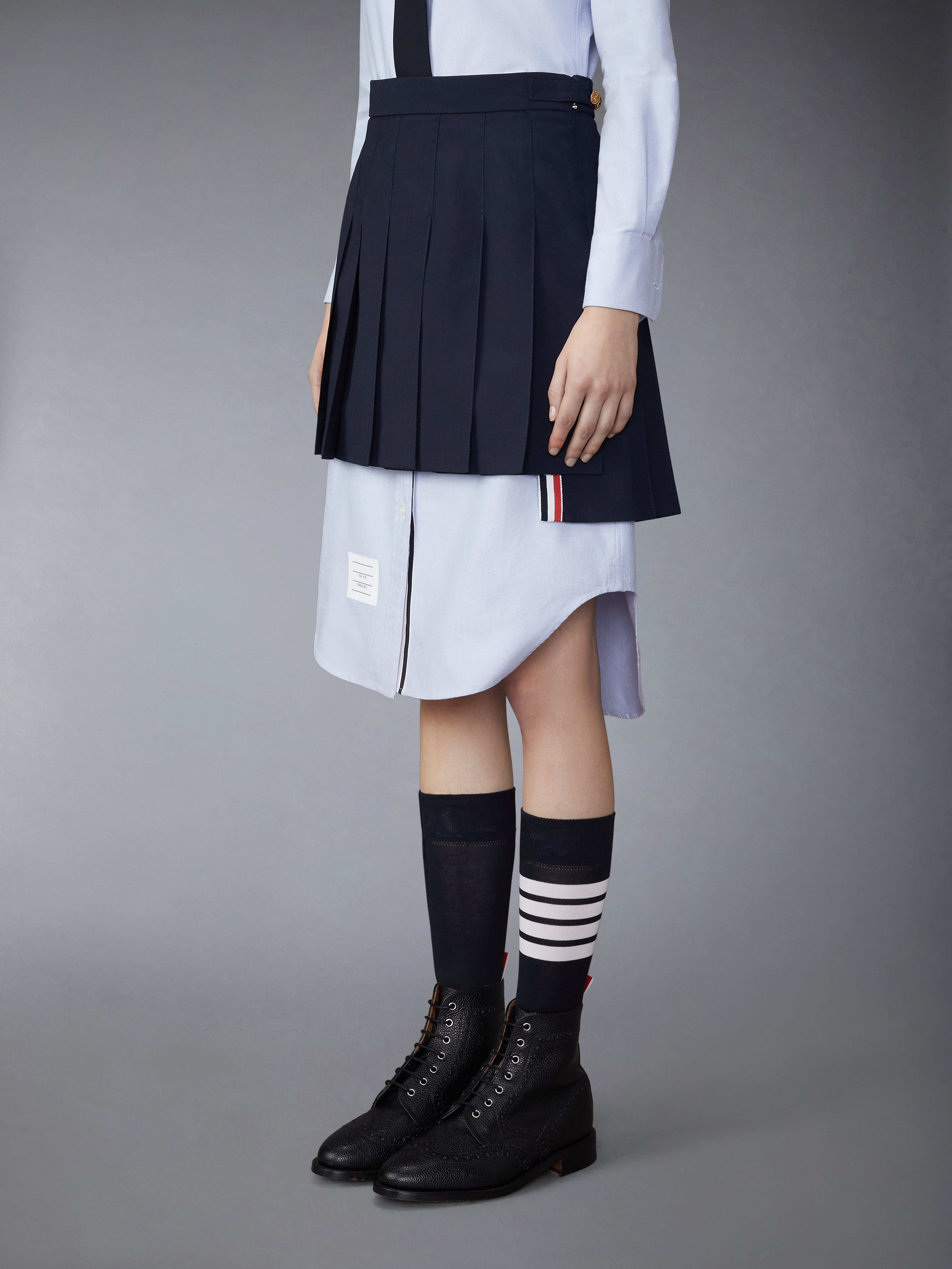 Plain Weave School Uniform Pleated Mini Skirt - 3
