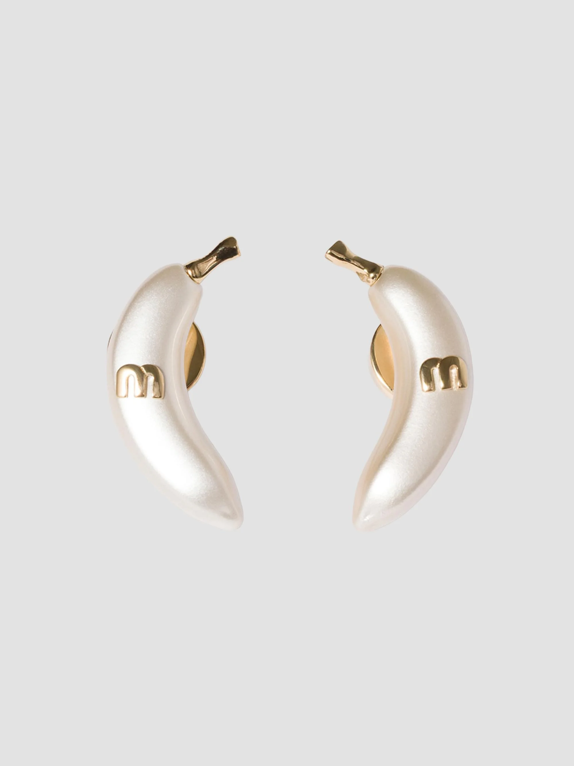 Women's Metal Earrings - Gold White - 1