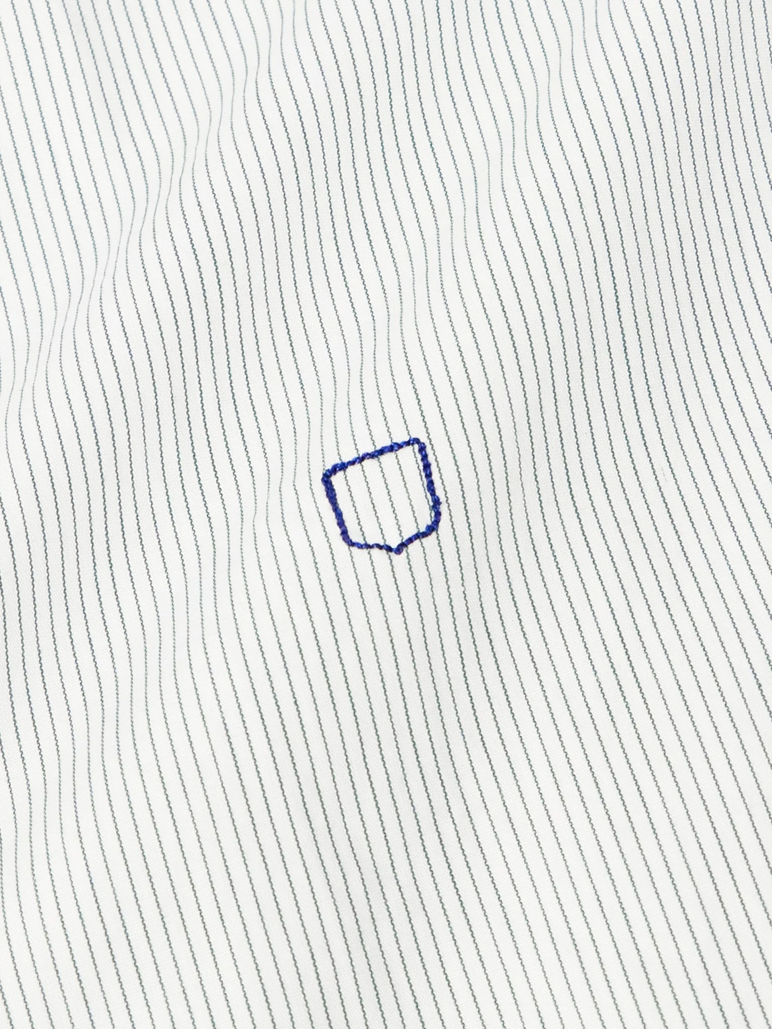 Genova Cut-Away Collar Striped Cotton-Twill Shirt Light blue - 5