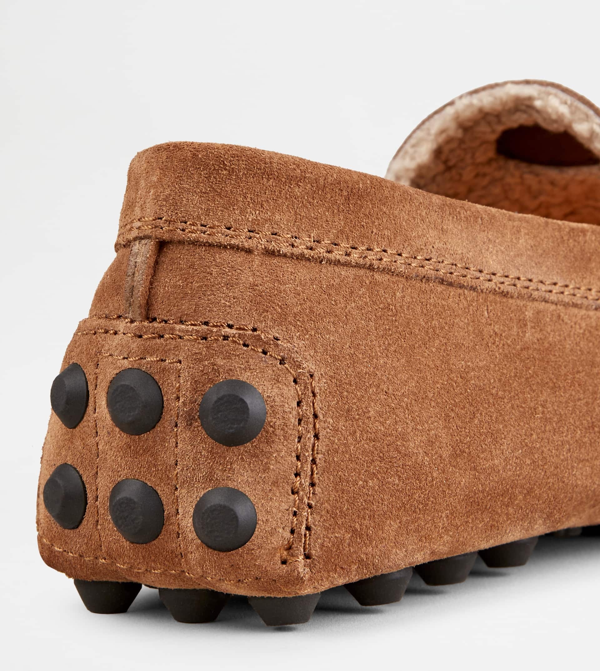 TOD'S GOMMINO BUBBLE IN SUEDE - FURRY LINING - BROWN - 5