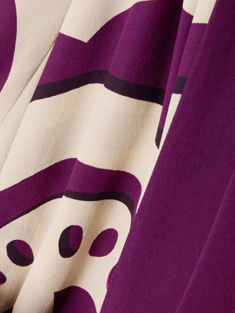 Cerere tie-detailed printed silk crepe de chine blouse 5