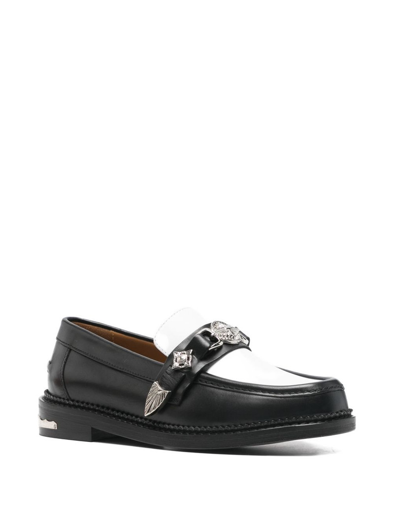 TOGA PULLA hardware-embellished colour-block loafers outlook