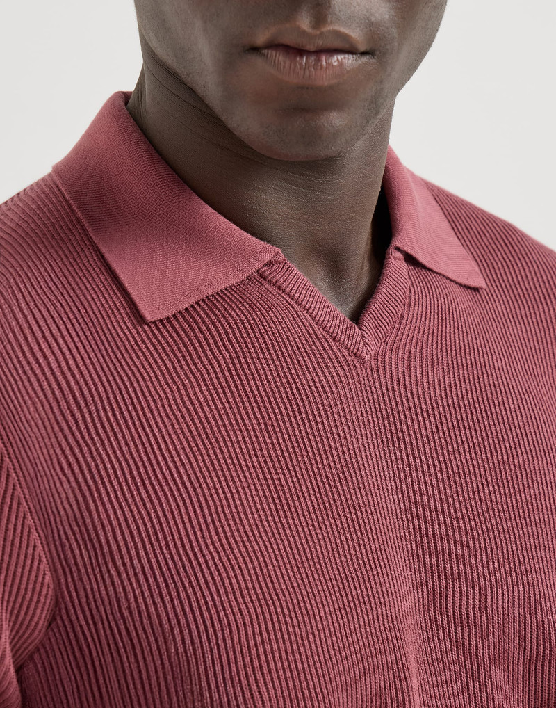 Cotton English rib knit polo 4