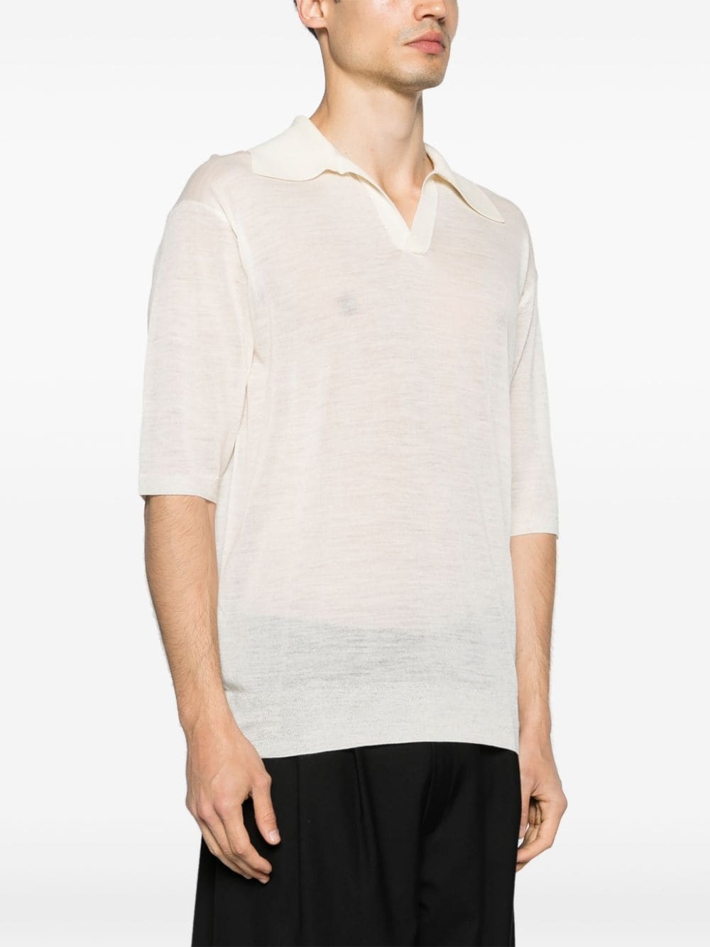 mÃ©lange wool-blend polo shirt - 3