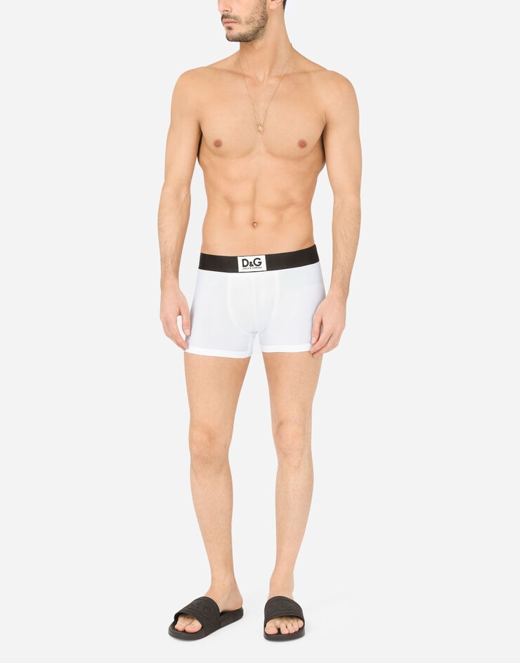 Two-way stretch cotton boxers with D&G patch - 2