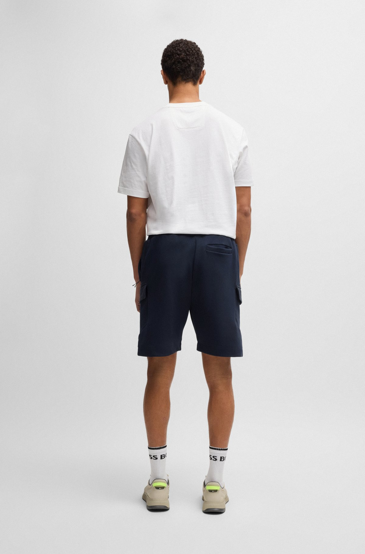 SUPER-STRETCH SHORTS WITH HOPSACK PANELING - 5