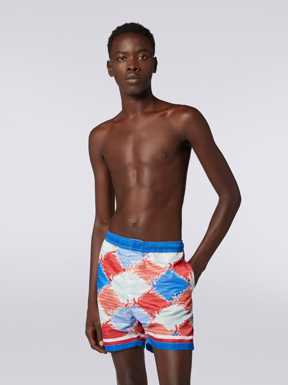 Swimming trunks in slub nylon with logo print - 2