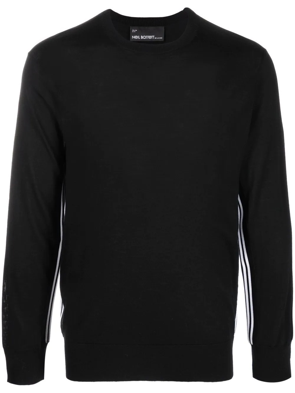 side-stripe crew-neck jumper - 1