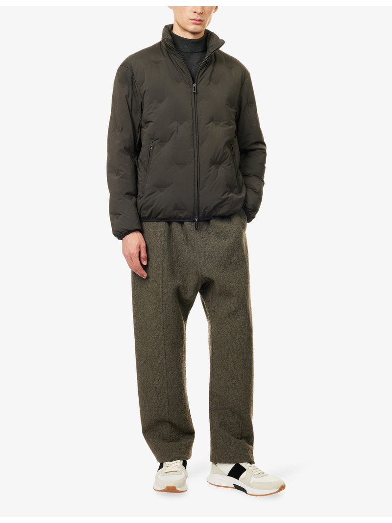 EMPORIO ARMANI Eagle-Print High-Neck Shell-Down Jacket outlook