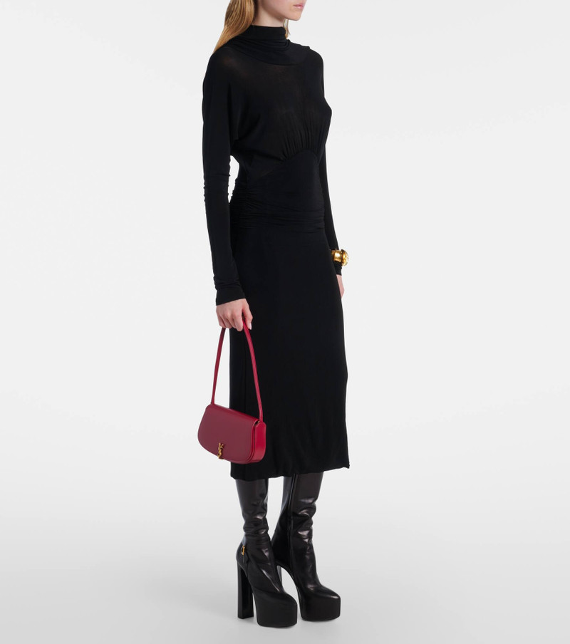 SAINT LAURENT Nico leather platform knee-high boots outlook