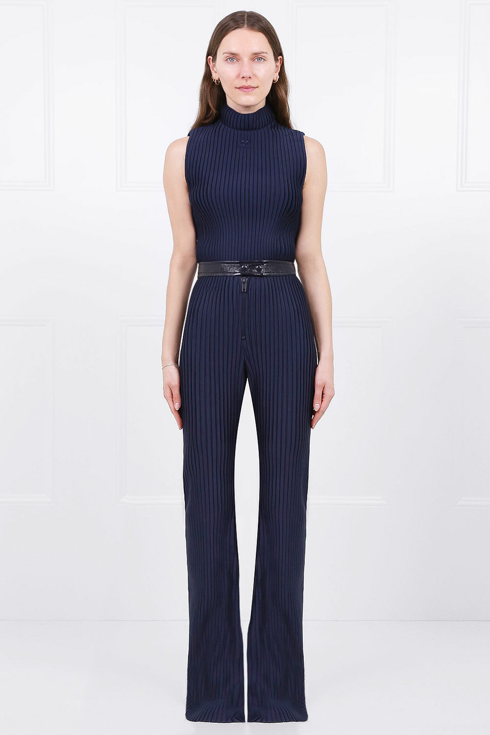 PLISSE PLEATED PANTS | NAVY - 2