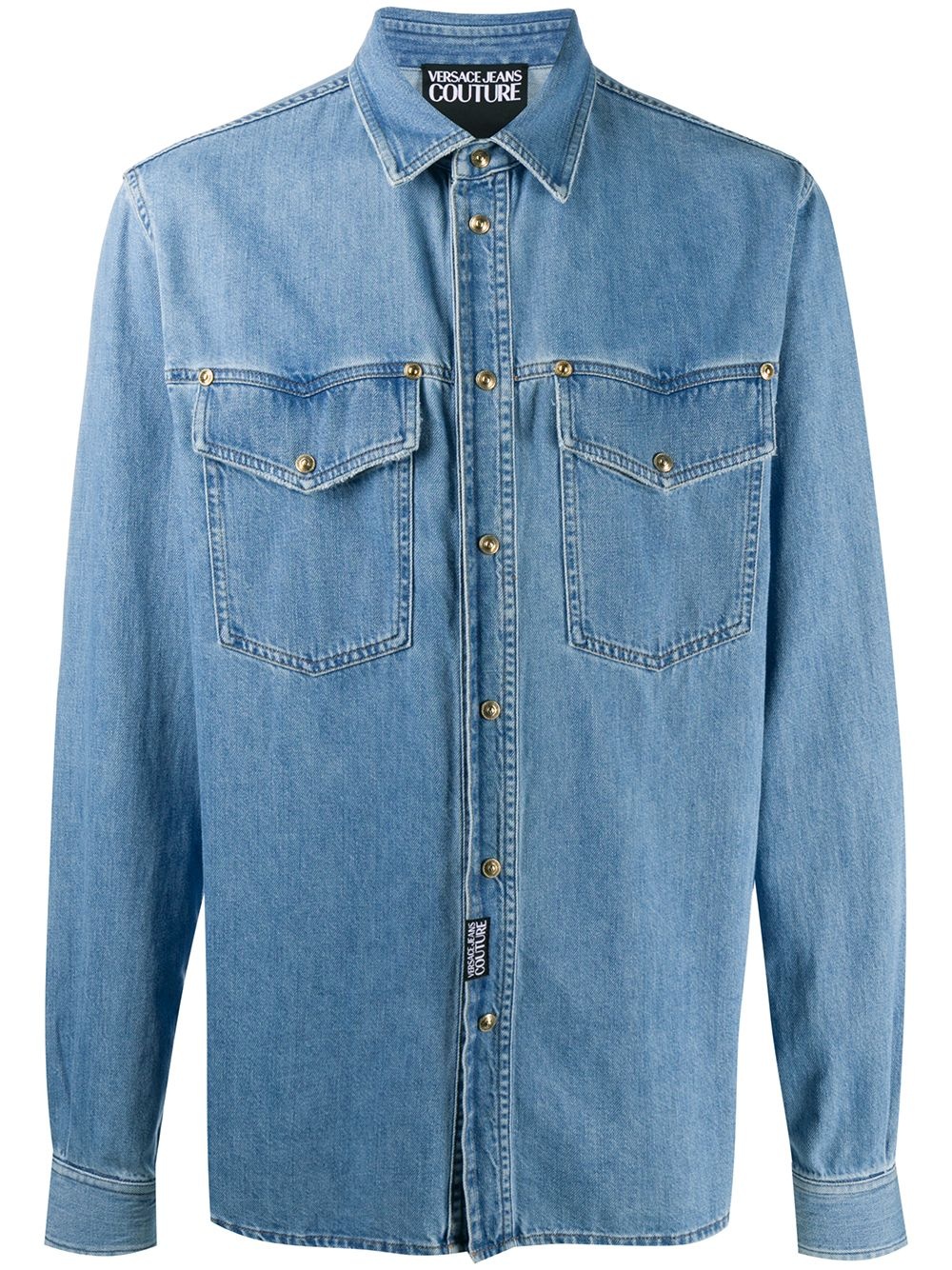 plain denim shirt - 1