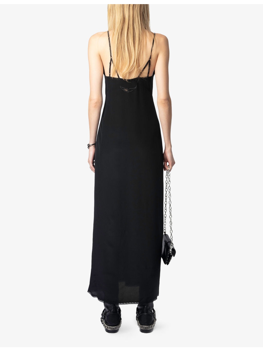 Ramelil Rhinestone-Trim Sleeveless Silk Maxi Dress - 4