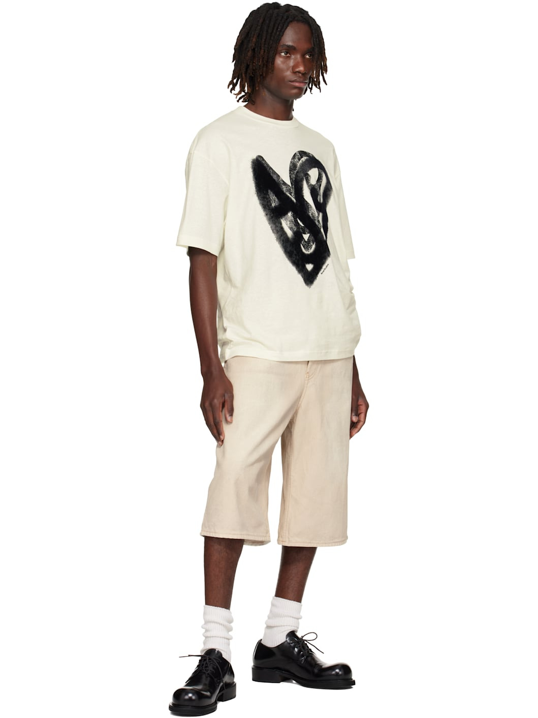 White Flocked Logo T-shirt - 4
