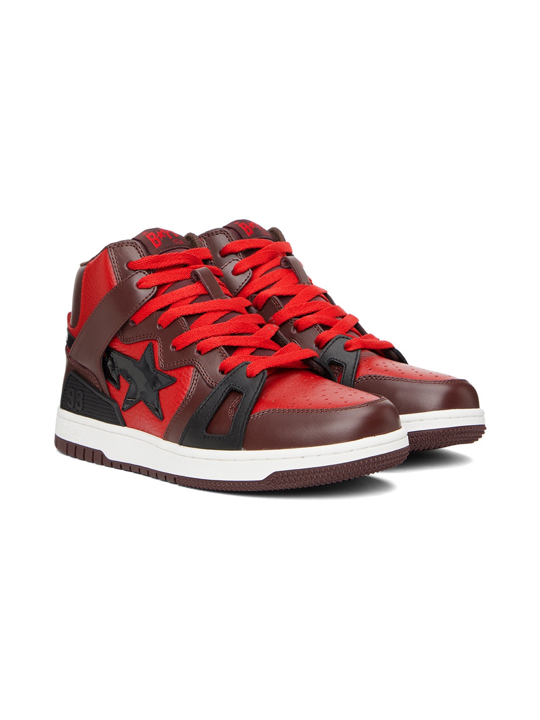 Red & Brown Sta 93 Hi Sneakers - 4