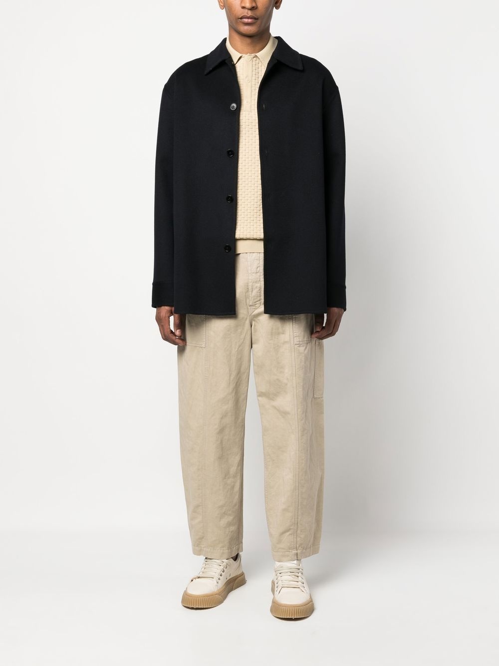 long-sleeve cashmere shirt jacket - 2