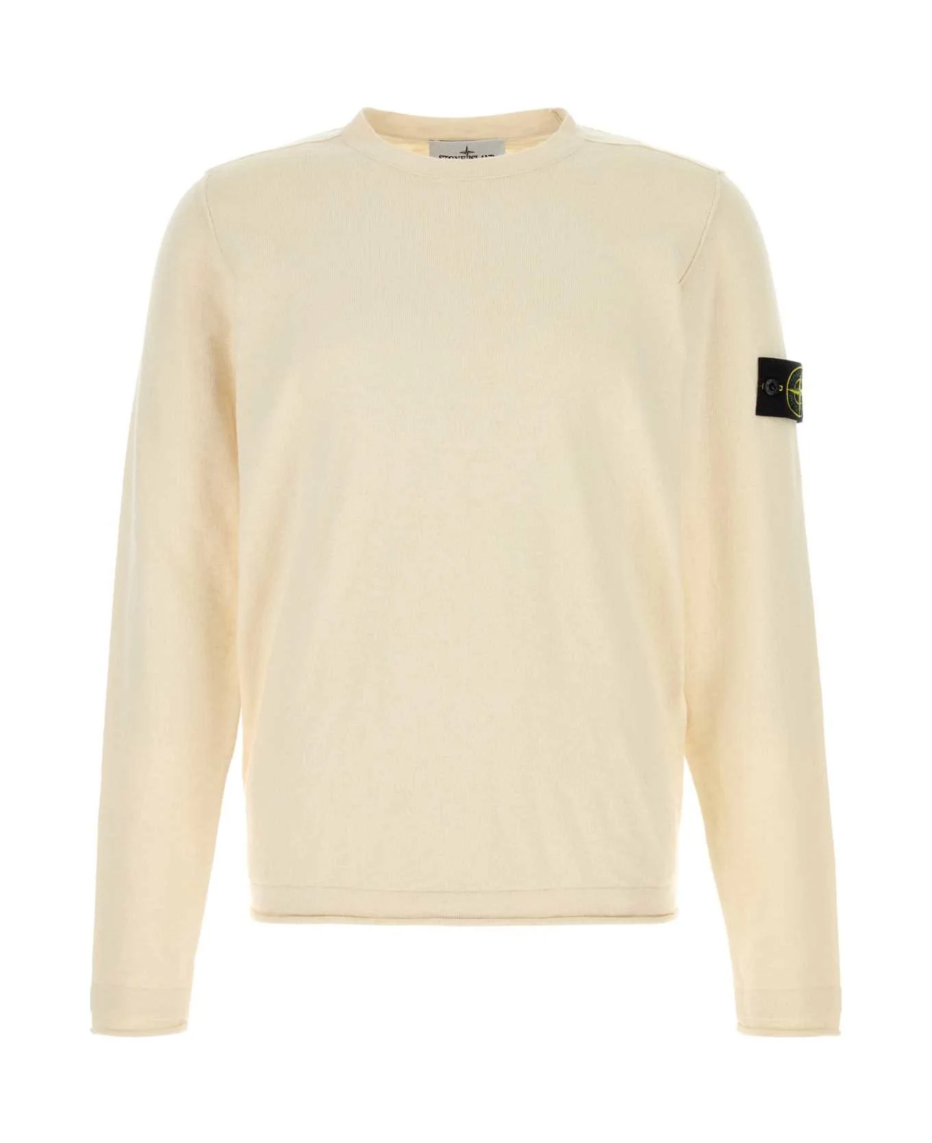 Cream Cotton Blend Sweater - 1