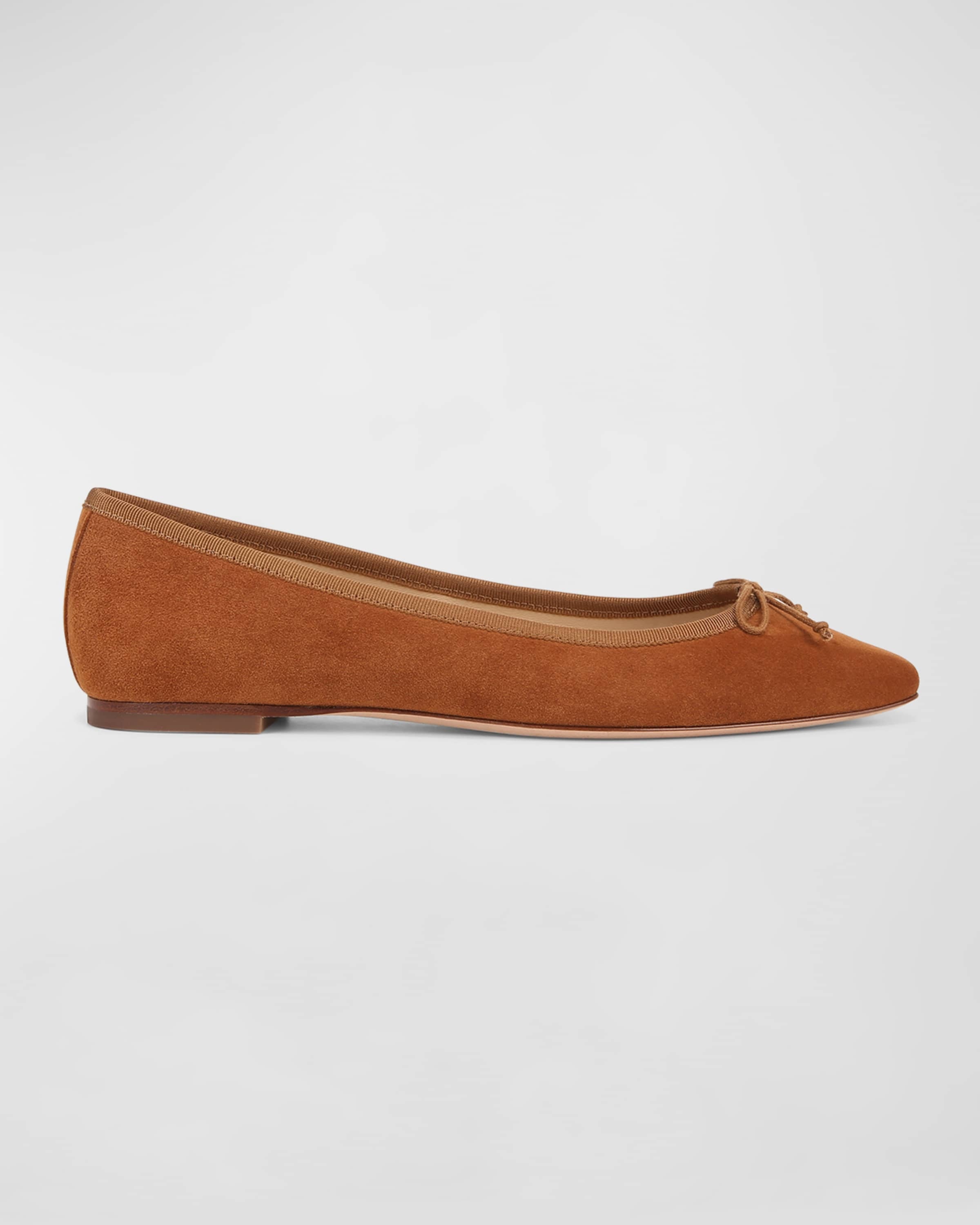 Catherine Suede Bow Ballerina Flats - 1