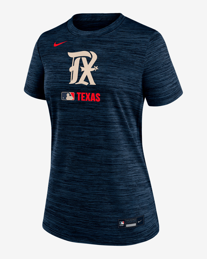 Texas Rangers Authentic Collection City Connect Velocity Women's Nike Dri-FIT MLB T-Shirt 1