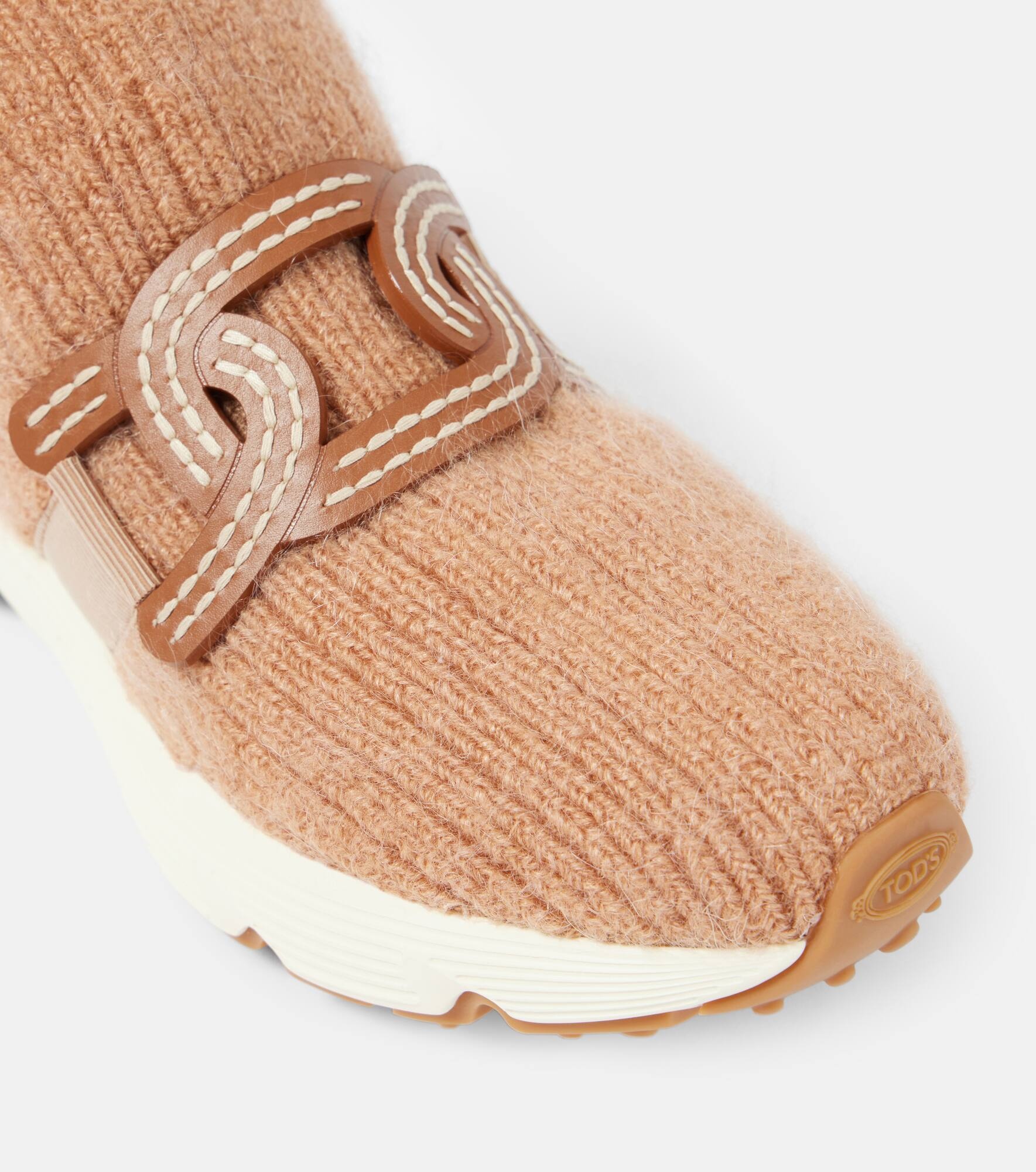 Kate leather-trimmed slip-on sneakers - 6