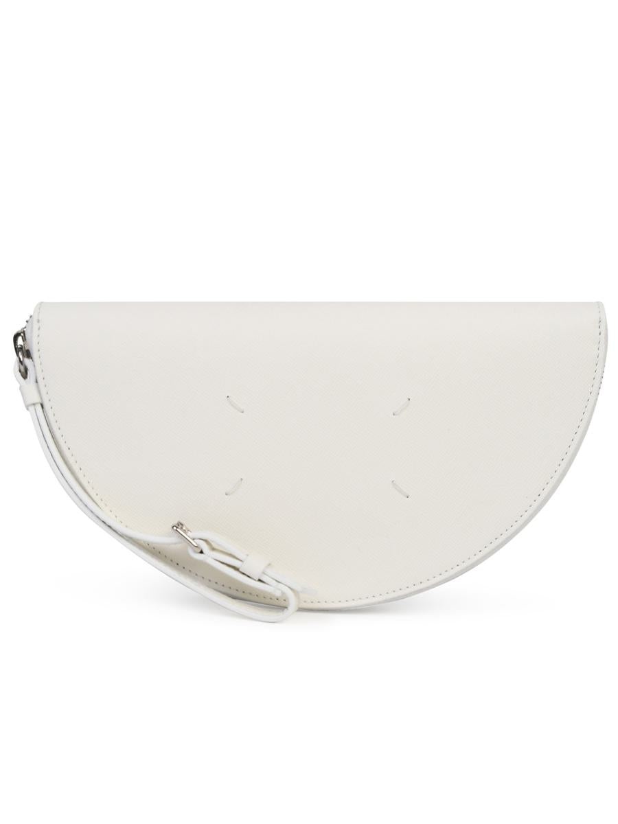 MAISON MARGIELA WHITE SAFFIANO LEATHER CLUTCH BAG - 1