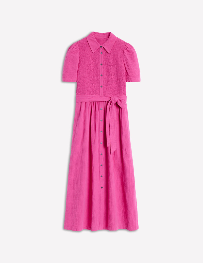 Amber Double Cloth Midi Dress-Cosmos Pink 1
