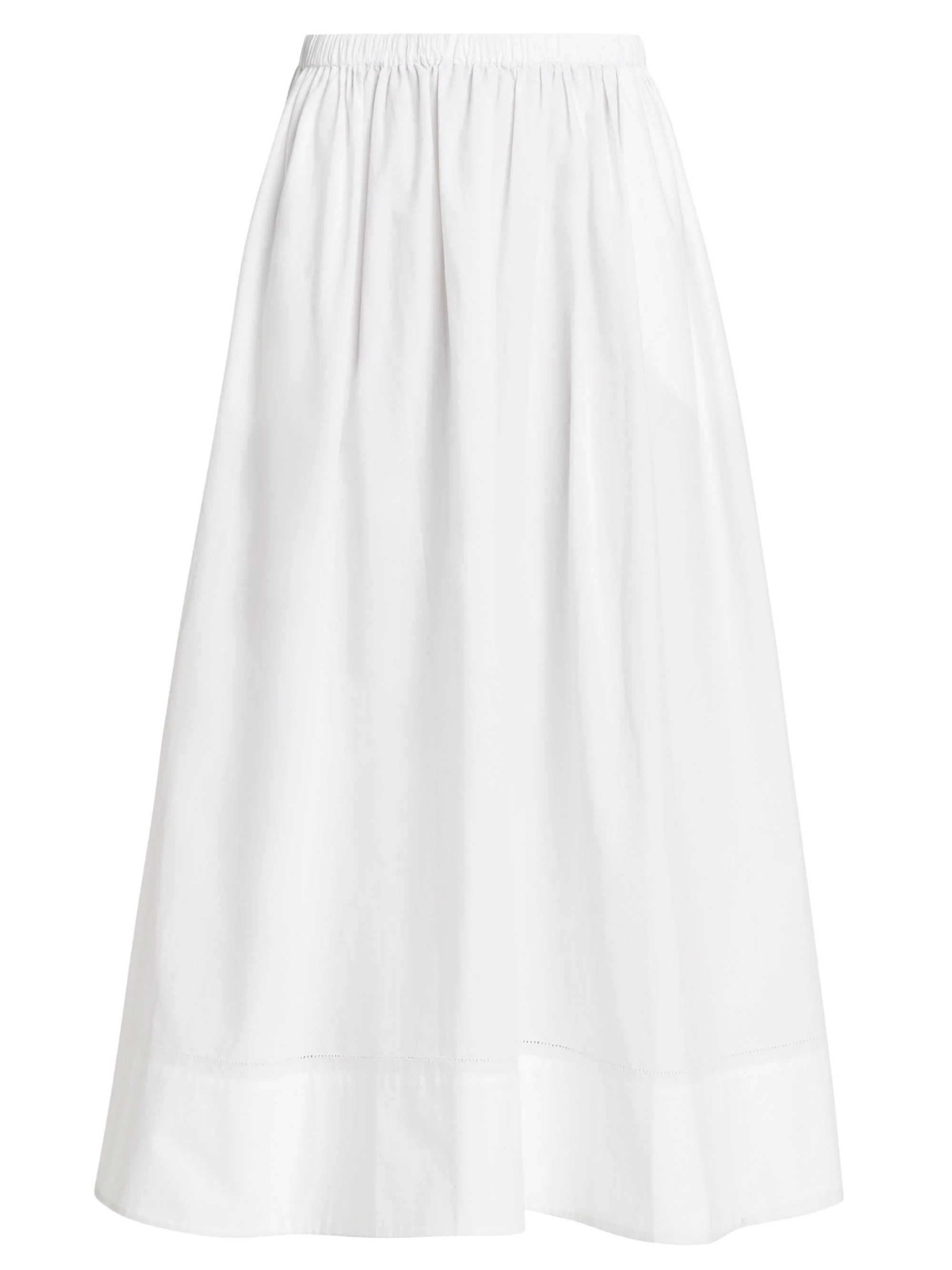 Women's Lauren Cotton Midi-Skirt - White - 1