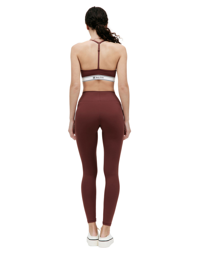 Sporty & Rich RUNNER SCRIPT SPORTS BRALETTE (MAROON) outlook