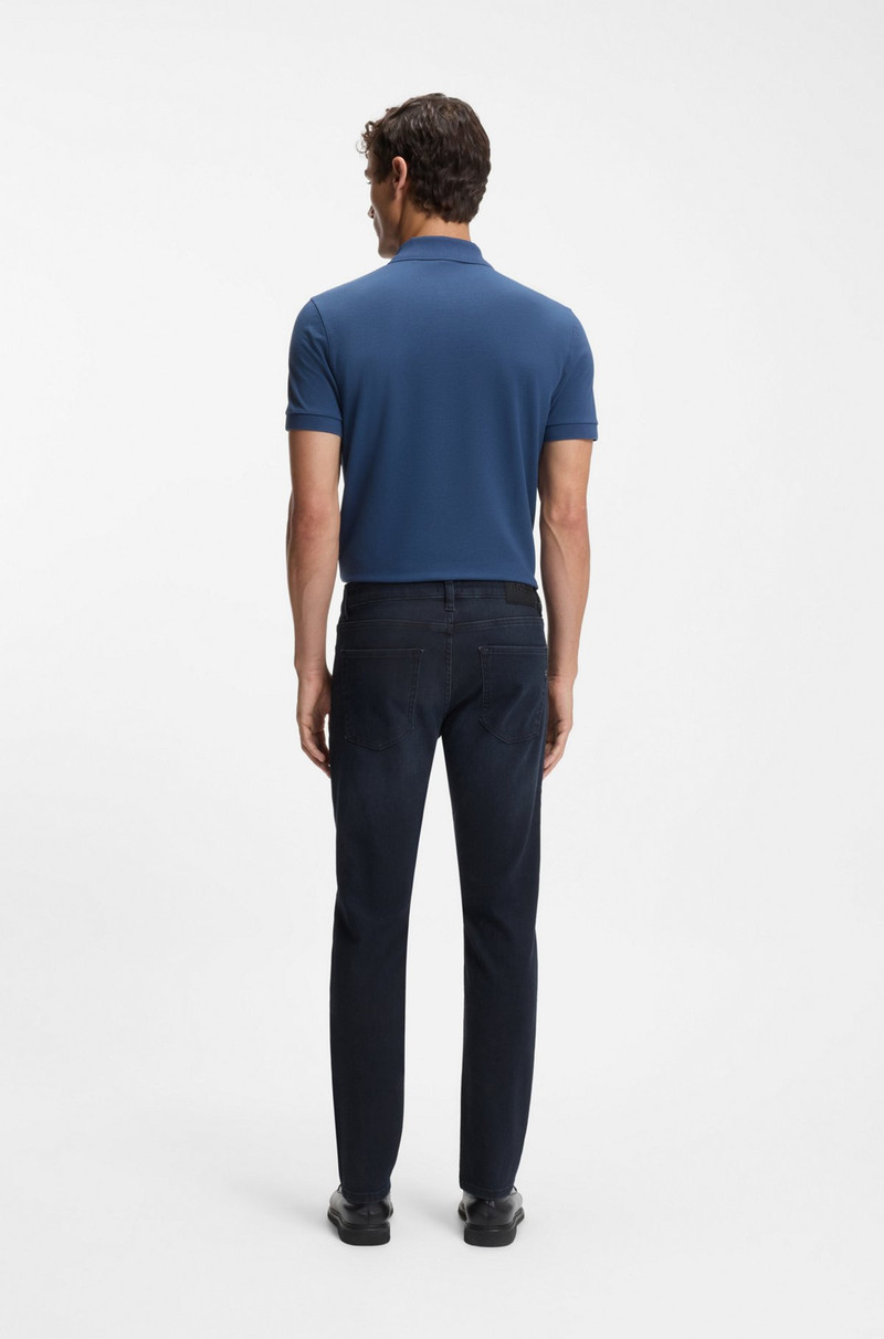 SLIM-FIT JEANS IN MID-BLUE KNITTED DENIM 4