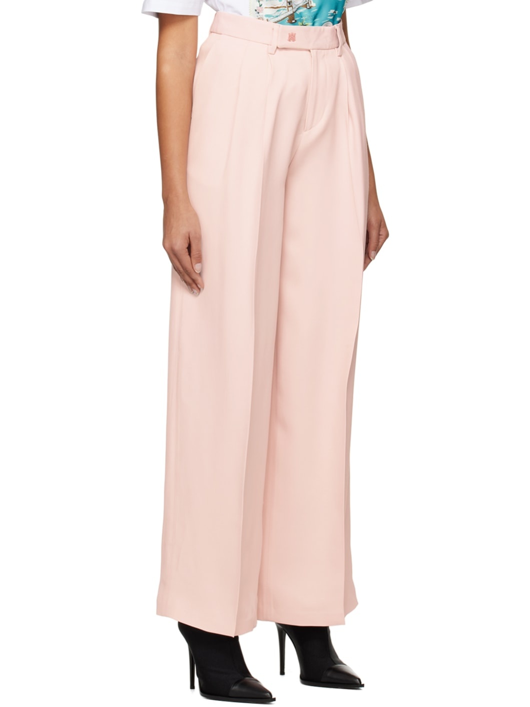 Pink Double Pleated Trousers - 2