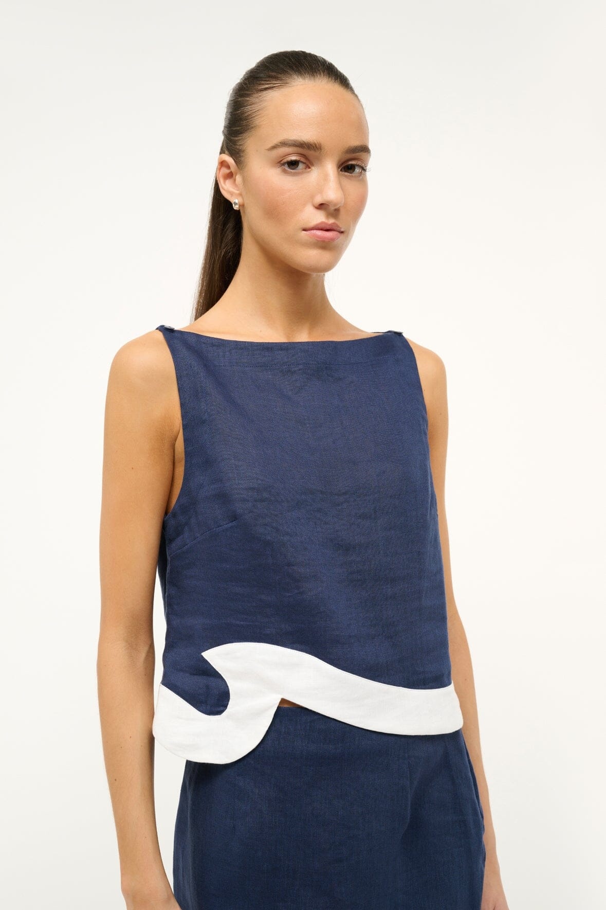 STAUD RAPHAEL TOP NAVY WHITE - 4