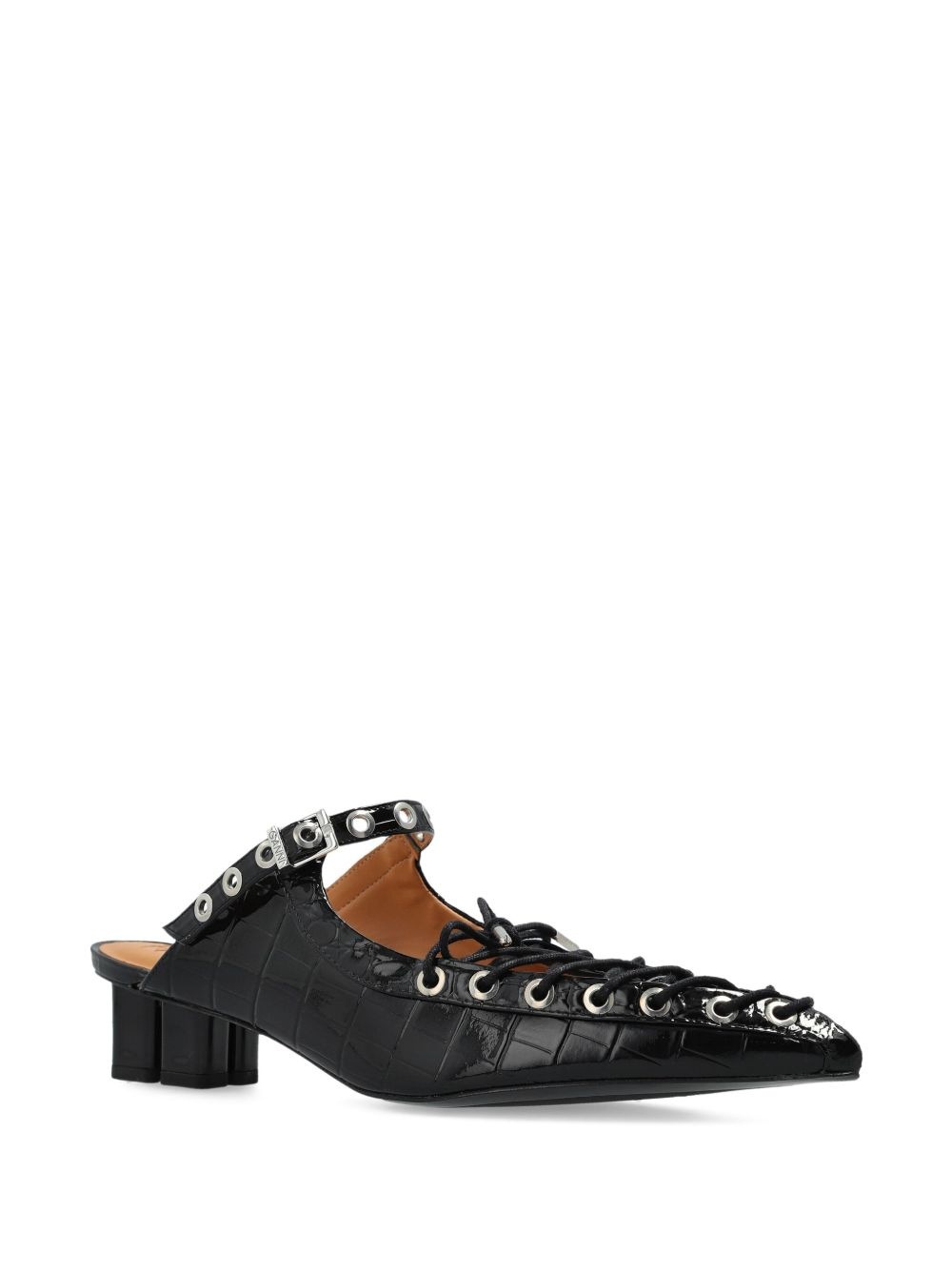 50mm buckle-fastening lace-up mules - 2