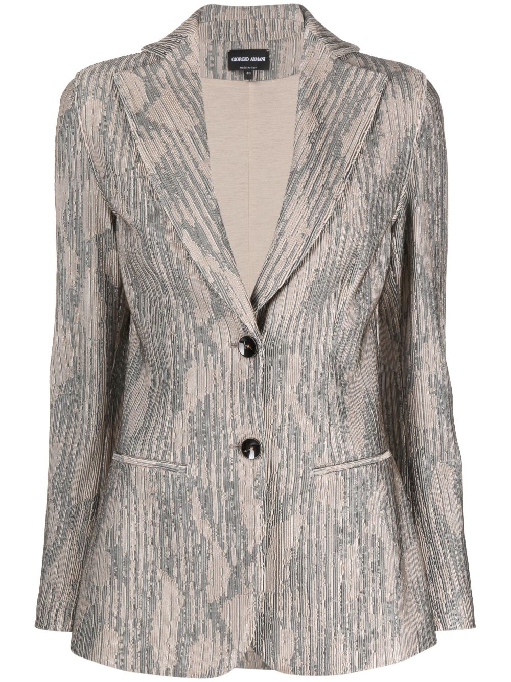 single-breasted jacquard blazer - 1