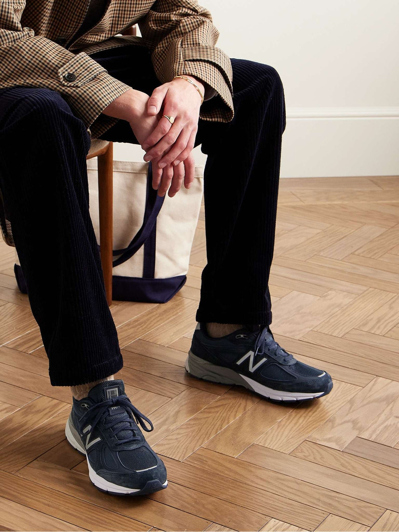New Balance 990v4 Suede and Mesh Sneakers outlook