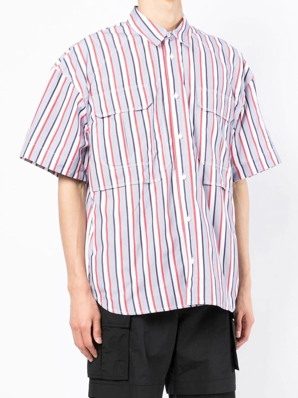 striped short-sleeve shirt - 3