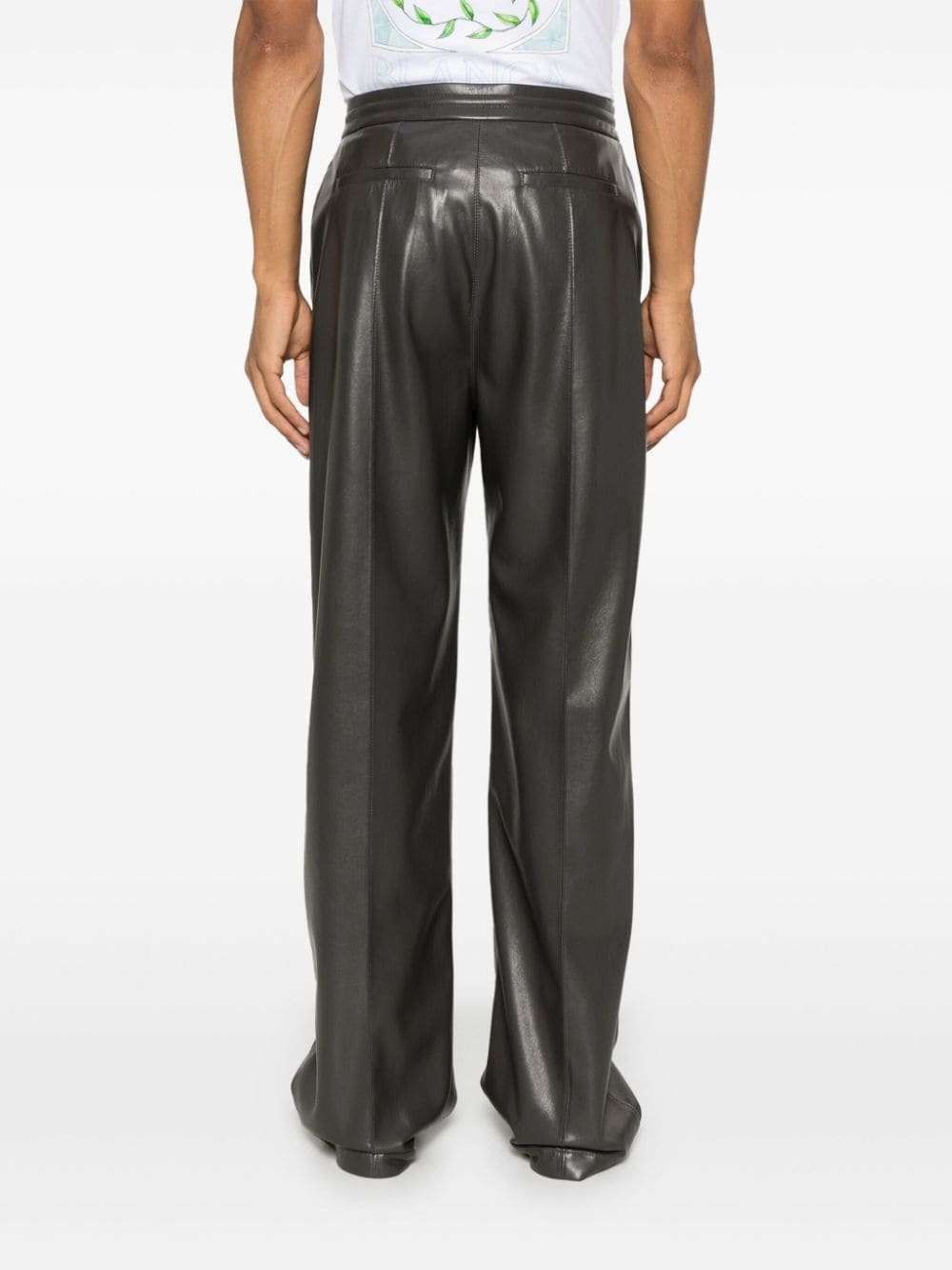 drawstring-waist straight trousers - 4