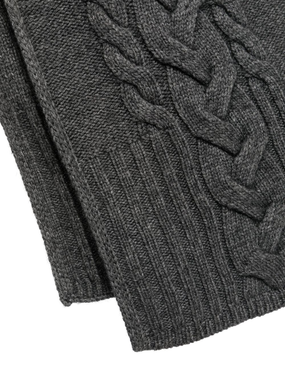 cable-knit rib-trim scarf - 3