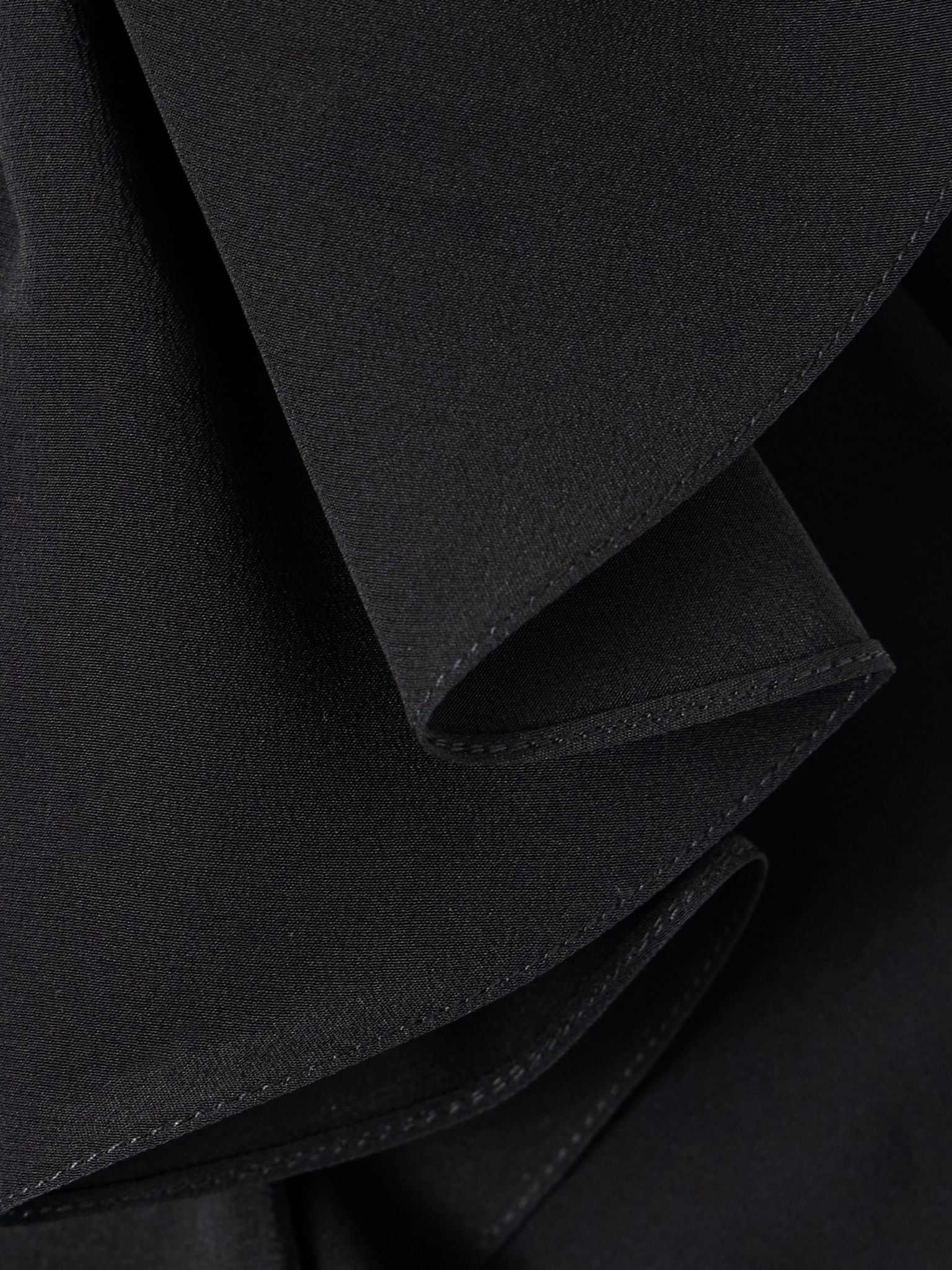 Embellished pleated gathered silk crepe de chine midi dress Black - 4