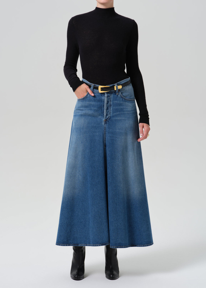 Fluid Maxi Skirt In Iris - 1